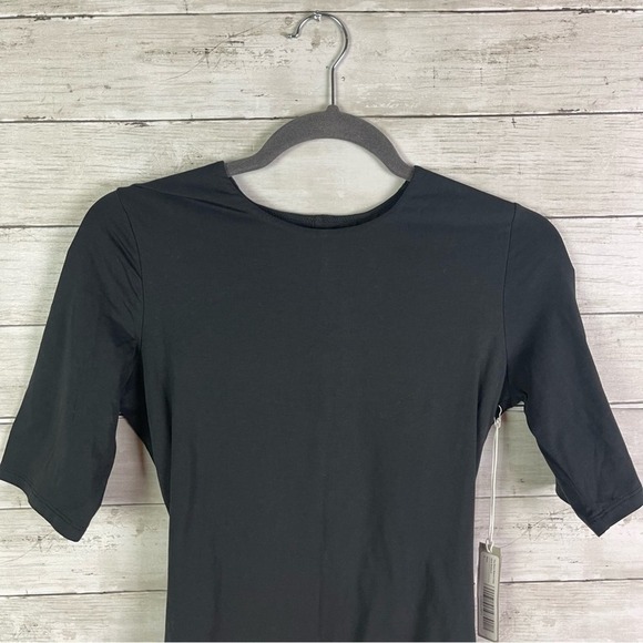 NWT Everlane Short Sleeve Crew Neck Bodysuit Black, Size XS - Picture 6 of 8